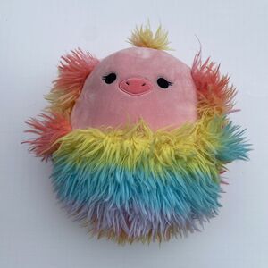 Squishmallow 8" Elda Ostrich Fuzzy Rainbow Bird NWT KellyToy Wildlife Squad